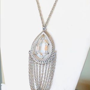 Vintage Big Silver Mid Century Statement Necklace